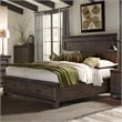 Pemberly Row Dark Gray Queen Storage Bed with Metal Strip Accents