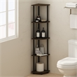 Pemberly Row 5-Tier Corner Display Rack Shelving Unit in Brown Grain