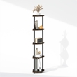Pemberly Row 5-Tier Corner Display Rack Shelving Unit in Brown Grain