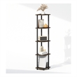 Pemberly Row 5-Tier Corner Display Rack Shelving Unit in Brown Grain