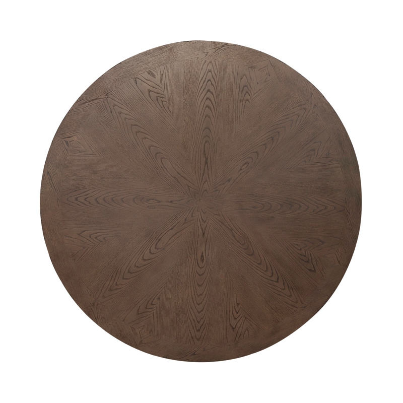 Pemberly Row Pedestal Table Set with Starburst Veneer in Dusty Taupe