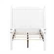 Pemberly Row White Twin Wood Panel Bed with Slat Overlays and Finials