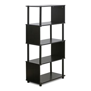 Pemberly Row Contemporary 5-Tier Rack with Open Shelves in Espresso