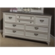 Pemberly Row White 8 Drawer Dresser with Felt Lined Top Drawers
