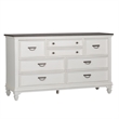 Pemberly Row White 8 Drawer Dresser with Felt Lined Top Drawers