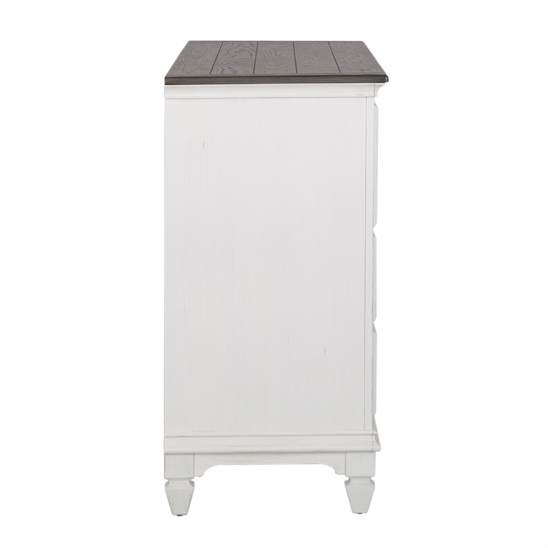 Pemberly Row White 8 Drawer Dresser with Felt Lined Top Drawers