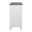 Pemberly Row White 8 Drawer Dresser with Felt Lined Top Drawers