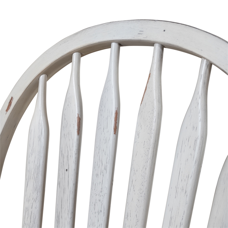 Pemberly Row Windsor Side Chair Set of 2 with Turned Legs in White