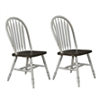 Pemberly Row Windsor Side Chair Set of 2 with Turned Legs in White