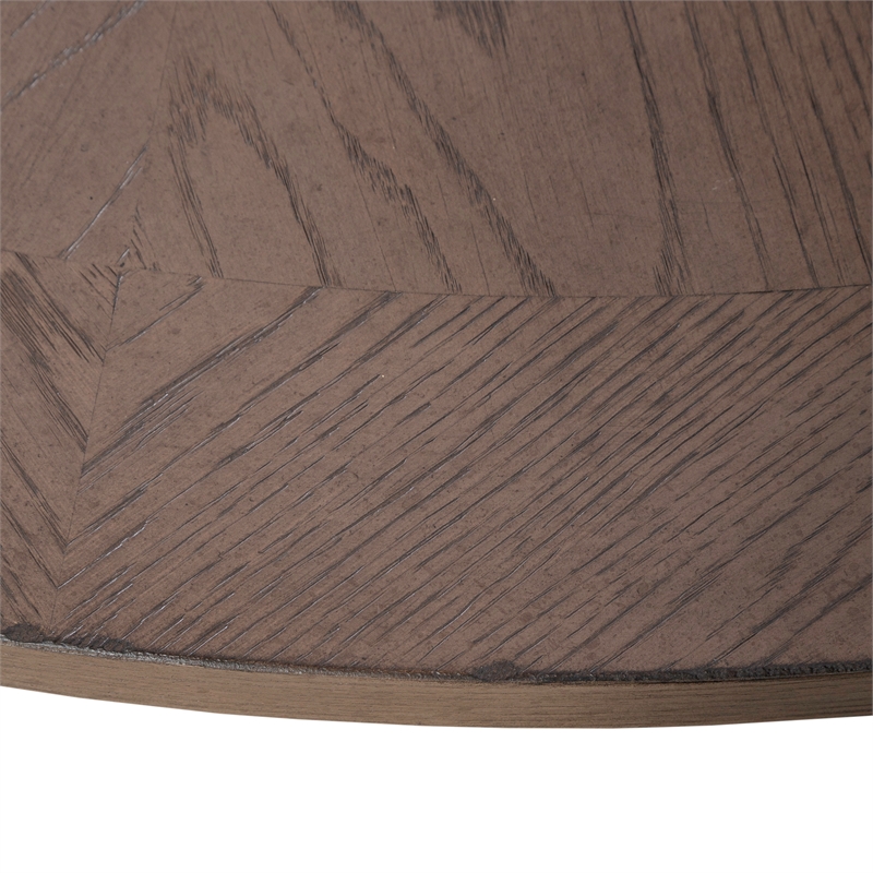 Pemberly Row 5 Piece Pedestal Table Set with Starburst Veneer in Dusty Taupe