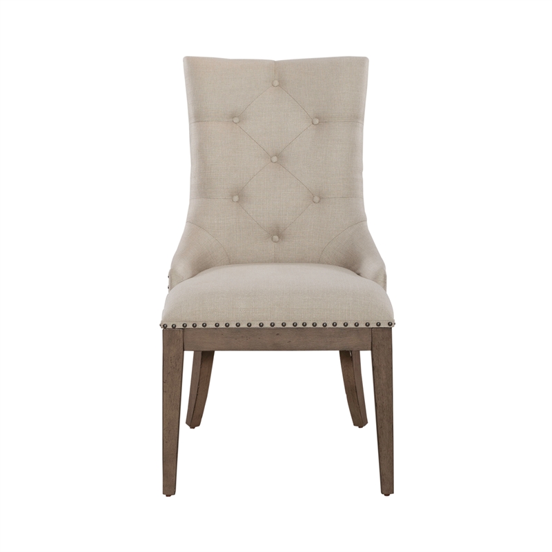 Pemberly Row 5 Piece Pedestal Table Set with Starburst Veneer in Dusty Taupe