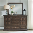 Pemberly Row Light Brown Dresser and Mirror with Felt Lined Top Drawers