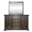 Pemberly Row Light Brown Dresser and Mirror with Felt Lined Top Drawers