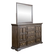Pemberly Row Light Brown Dresser and Mirror with Felt Lined Top Drawers