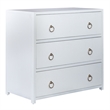 Pemberly Row Accent Cabinet with 3 Drawers and Brass Hardware in White