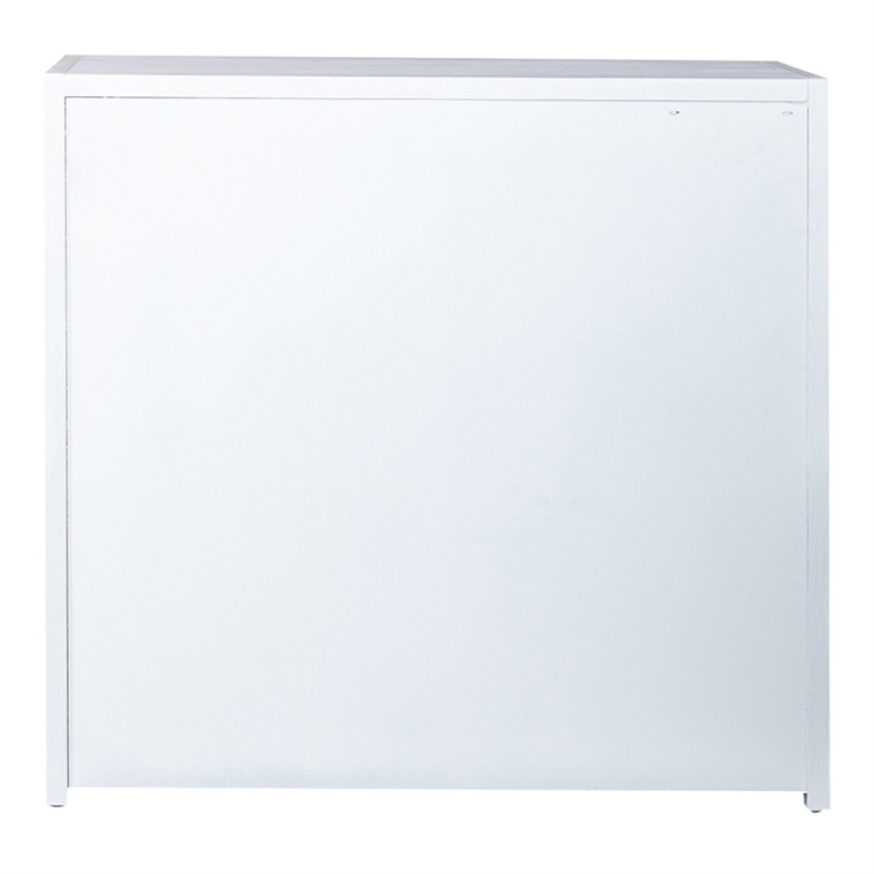 Pemberly Row Accent Cabinet with 3 Drawers and Brass Hardware in White