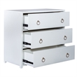 Pemberly Row Accent Cabinet with 3 Drawers and Brass Hardware in White