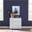 Pemberly Row Accent Cabinet with 3 Drawers and Brass Hardware in White