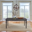 Pemberly Row Rectangular Leg Table with Bead Molding in Brown