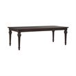 Pemberly Row Rectangular Leg Table with Bead Molding in Brown