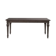 Pemberly Row Rectangular Leg Table with Bead Molding in Brown