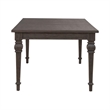 Pemberly Row Rectangular Leg Table with Bead Molding in Brown