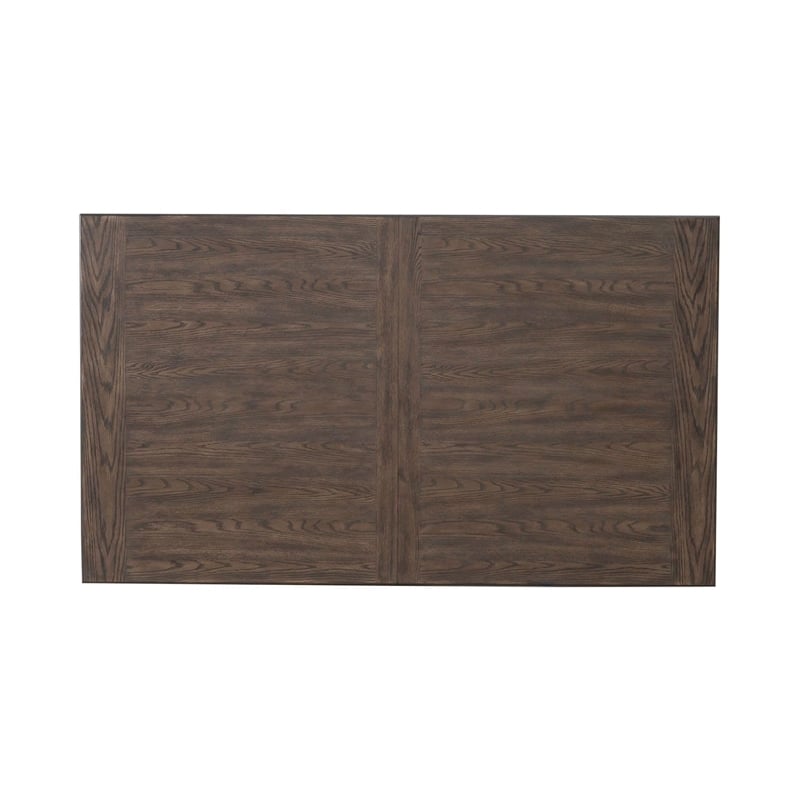 Pemberly Row Rectangular Leg Table with Bead Molding in Brown