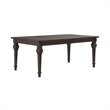 Pemberly Row Rectangular Leg Table with Bead Molding in Brown