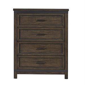 Pemberly Row Dark Gray 4 Drawer Chest with Full Extension Drawer Glides