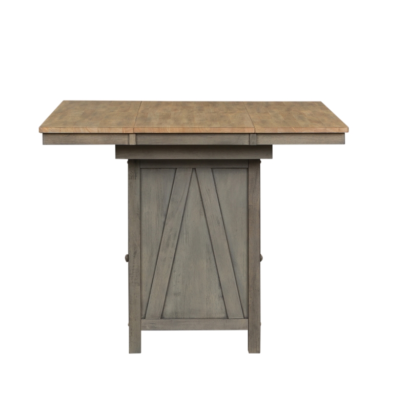 Pemberly Row Light Gray 5 Piece Gathering Table Set with Island