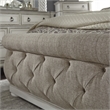 Pemberly Row White Queen Upholstered Sleigh Bed with Tufted Chenille