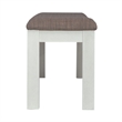 Pemberly Row Upholstered Dining Bench with Grey Linen in White