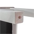 Pemberly Row Upholstered Dining Bench with Grey Linen in White