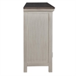 Pemberly Row 3 Door Accent Cabinet with Mirrored Glass in White/Gray