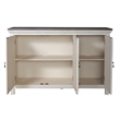 Pemberly Row 3 Door Accent Cabinet with Mirrored Glass in White/Gray
