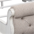 Pemberly Row White Queen Upholstered Sleigh Bed with Tufted Chenille