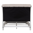 Pemberly Row White Queen Upholstered Sleigh Bed with Tufted Chenille