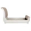 Pemberly Row White King Upholstered Sleigh Bed with Tufted Chenille
