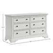 Pemberly Row 6-Drawer Dresser with Solid Wood Construction in Brushed White