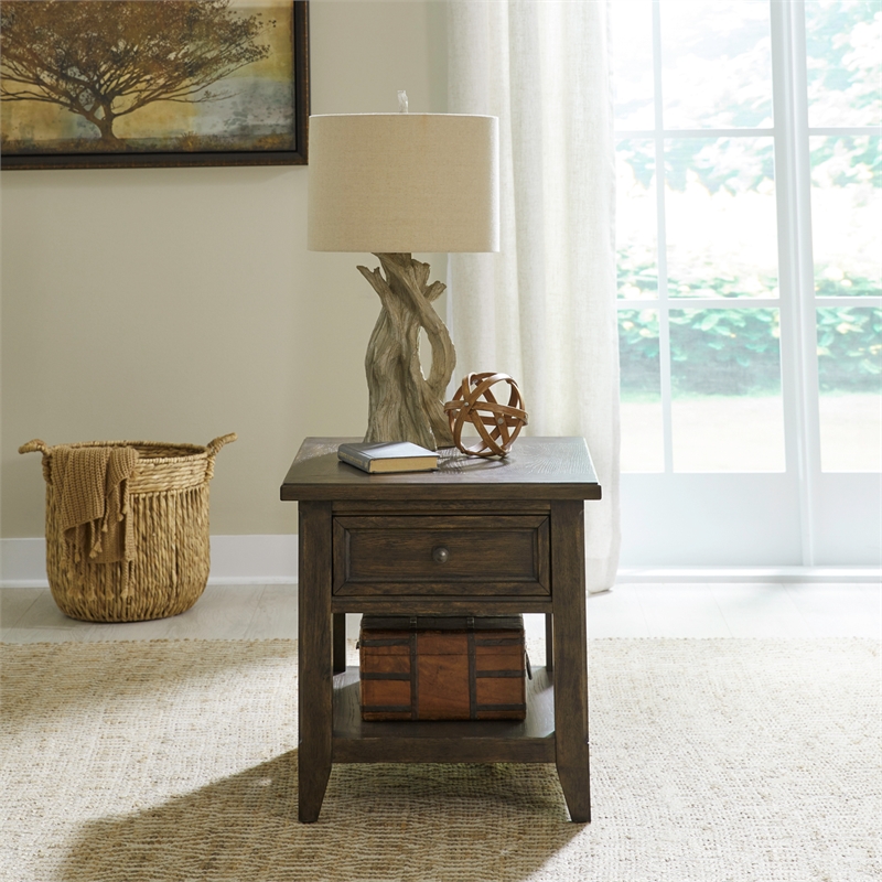 Pemberly Row 3 Piece Set with Dovetail Drawers and Wood Fronts in Brown