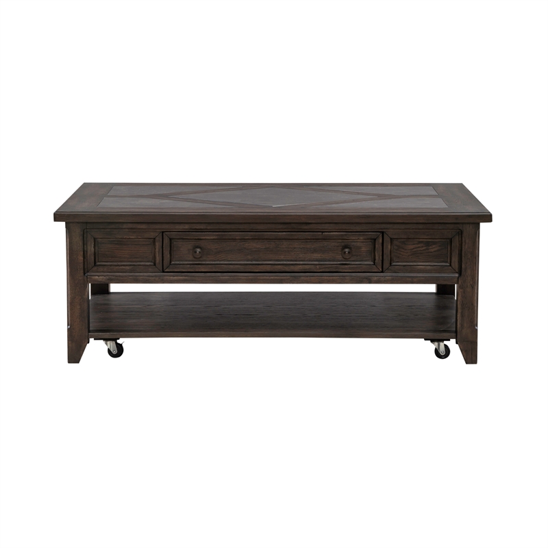 Pemberly Row 3 Piece Set with Dovetail Drawers and Wood Fronts in Brown