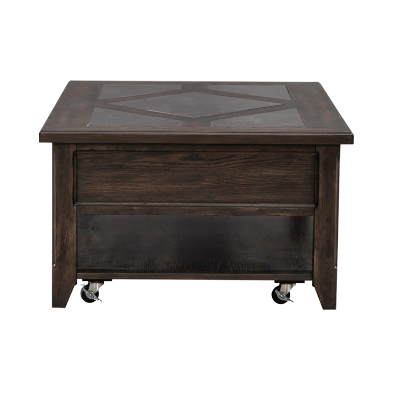 Pemberly Row 3 Piece Set with Dovetail Drawers and Wood Fronts in Brown