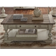 Pemberly Row 3 Piece Cocktail Set with Casters in Antique White/Tobacco