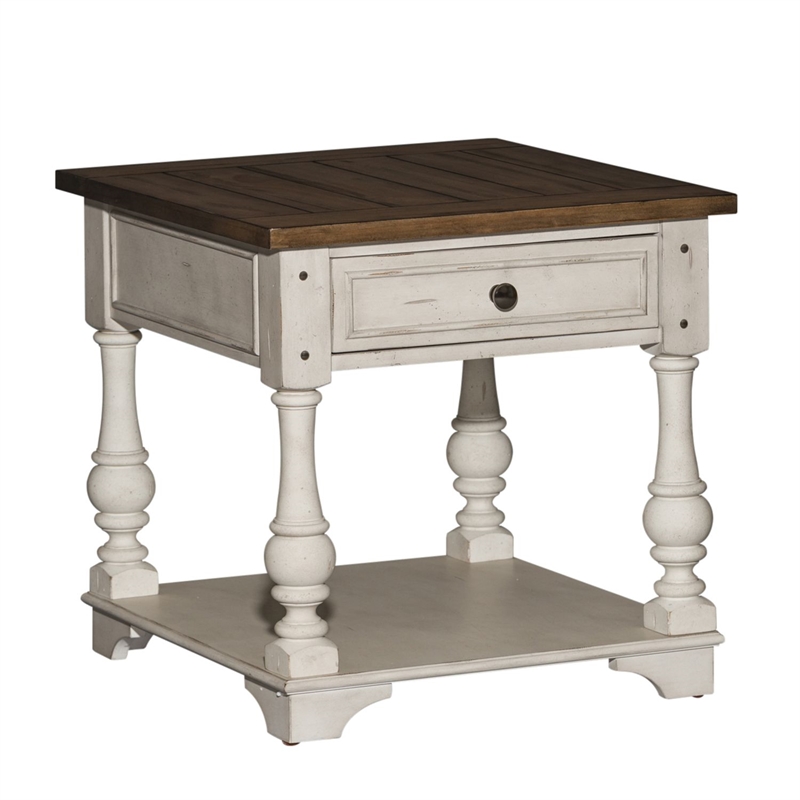 Pemberly Row 3 Piece Cocktail Set with Casters in Antique White/Tobacco