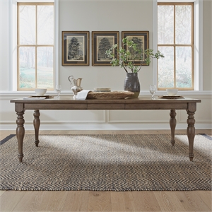 Pemberly Row Rectangular Leg Table with Beaded Molding and Turned Legs