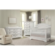 Pemberly Row Traditional Wood Arch Convertible Crib with 3 Heights in White