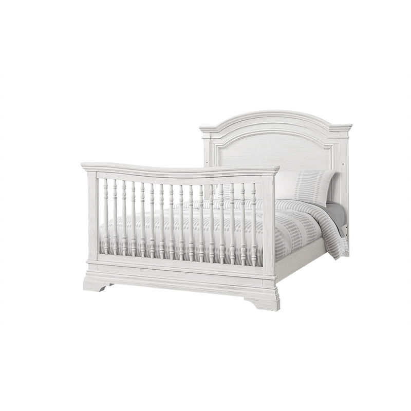 Pemberly Row Traditional Wood Arch Convertible Crib with 3 Heights in White