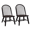 Pemberly Row Bow Back Side Chair Set of 2 with Nylon Glides in Black