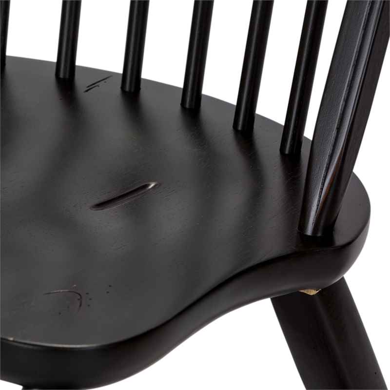 Pemberly Row Bow Back Side Chair Set of 2 with Nylon Glides in Black