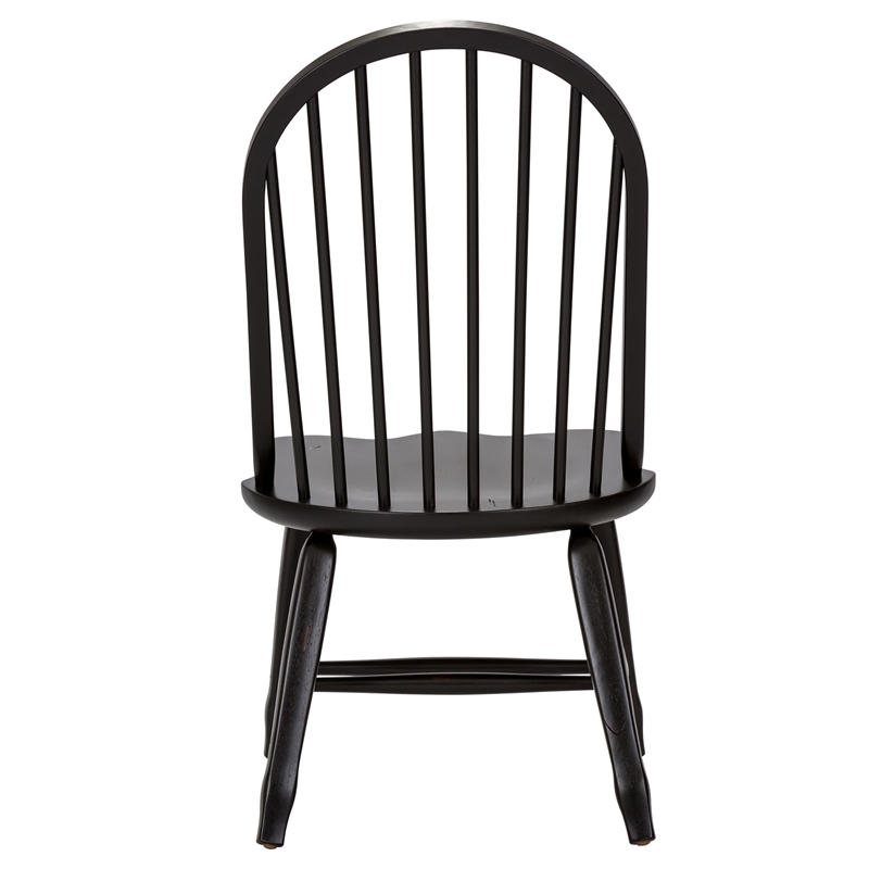 Pemberly Row Bow Back Side Chair Set of 2 with Nylon Glides in Black
